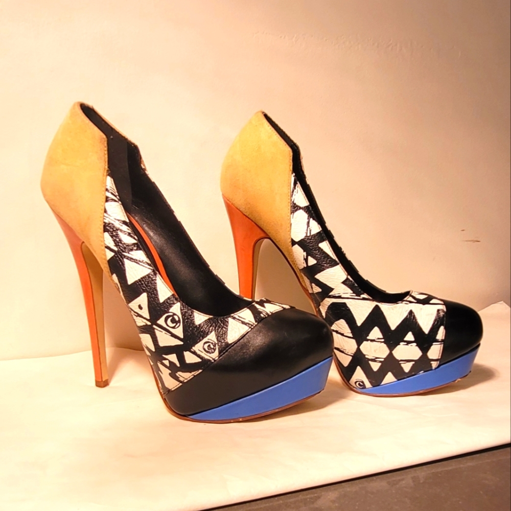 Colorful artistic Aldo statement pumps